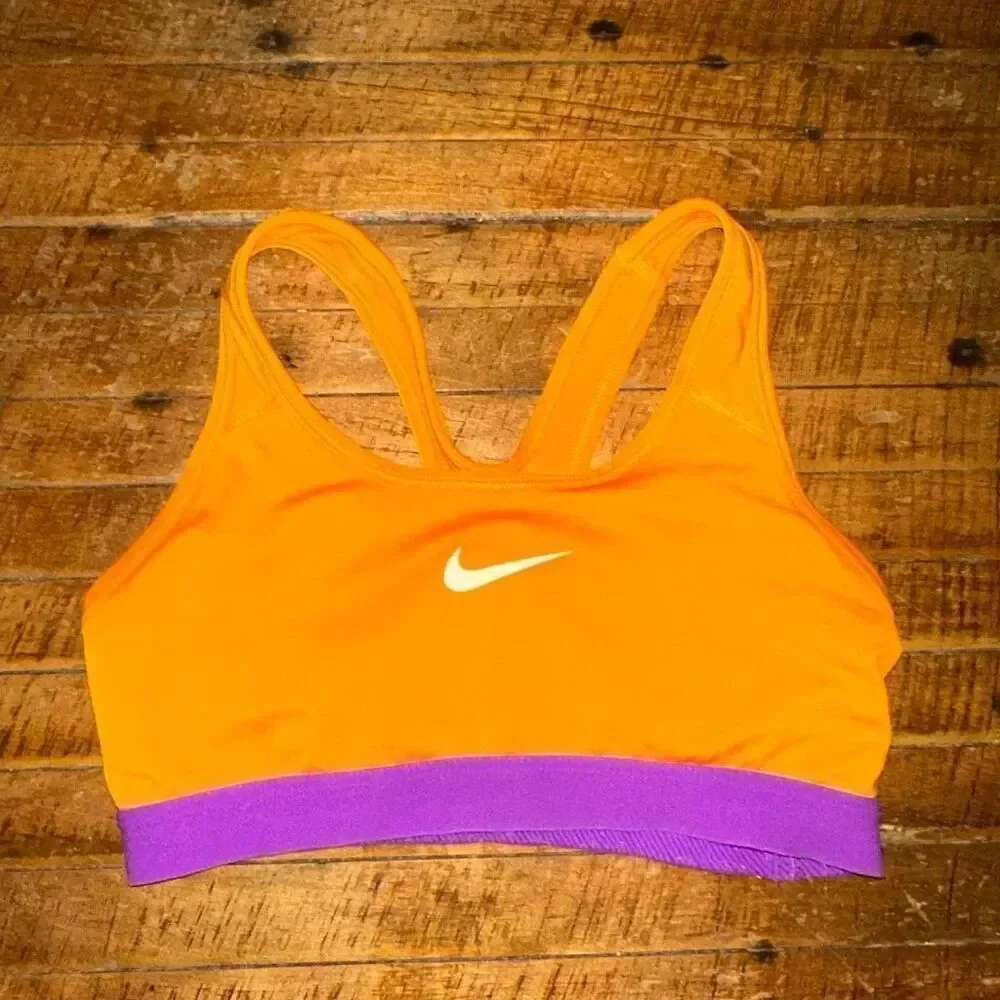 Nike orange & purple racerback Athleisure sports bra